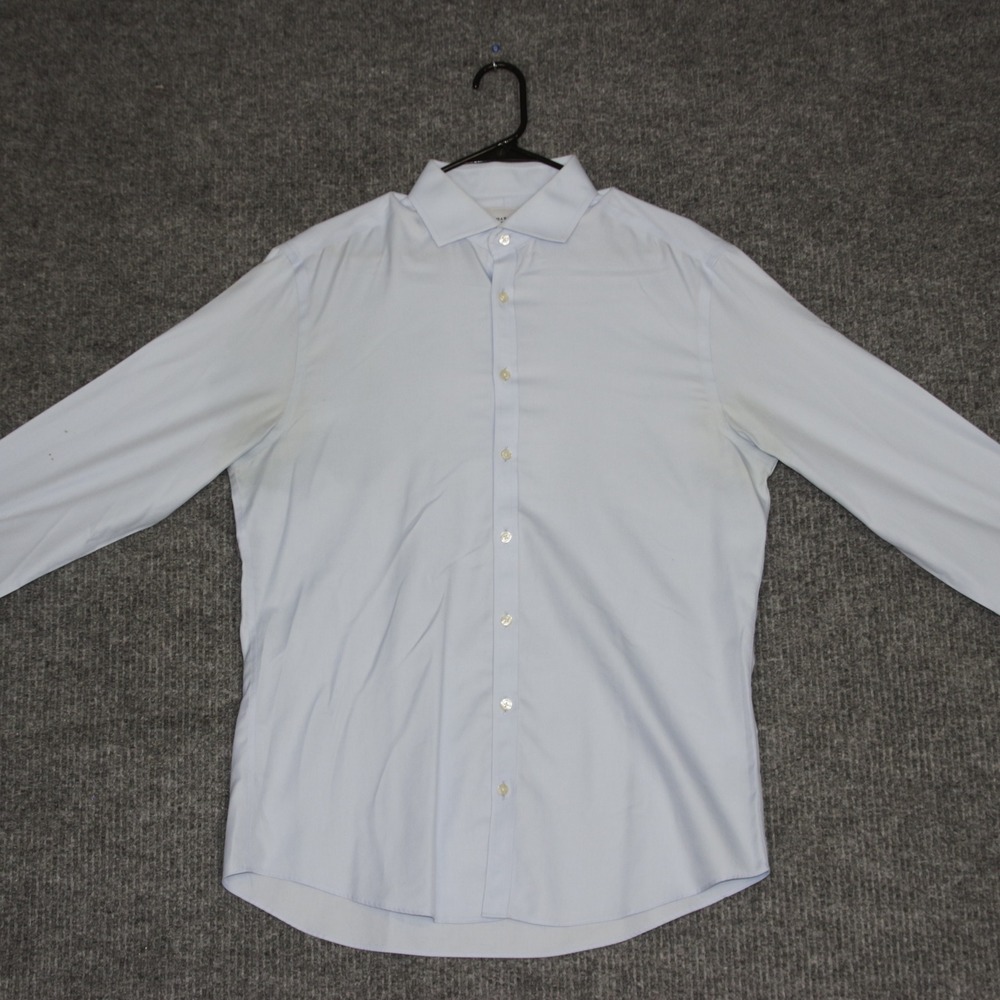 Charles Tyrwhitt Extra Slim Fit Non Iron Dress Shirt Light Blue Mens 16.5 34